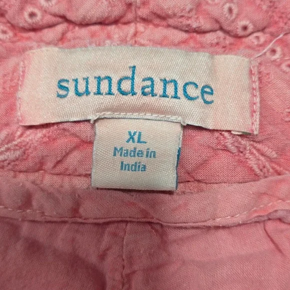 Sundance Shorts Women XL Pink Eyelet Embroidered Cotton Boho Beach Casual - Picture 5 of 10